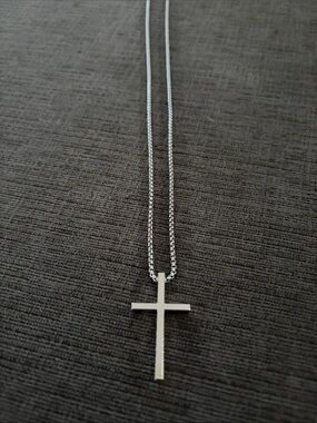 Silver Cross Pendant Necklace - Silver